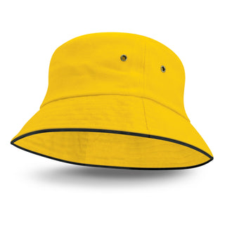 Printwear Bondi Bucket Hat - Black Sandwich Trim (Yellow)