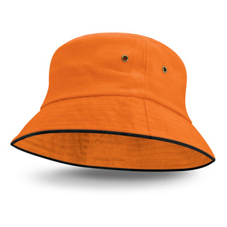 Printwear Bondi Bucket Hat - Black Sandwich Trim (Orange)