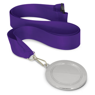 Crest Medal - 65mm (Light Blue) — Purple/Silver