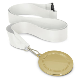 Crest Medal - 65mm (Orange) — White/Gold