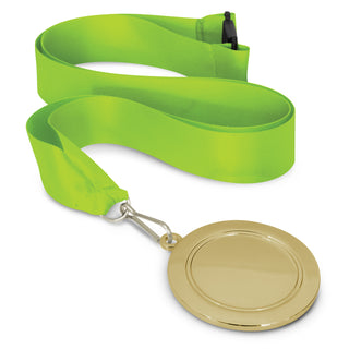 Crest Medal - 65mm (Black) — Bright Green/Gold