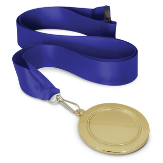 Crest Medal - 65mm (Black) — Dark Blue/Gold