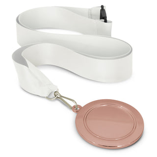 Crest Medal - 65mm (Pink) — White/Bronze