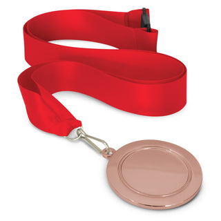 Crest Medal - 65mm (Pink) — Red/Bronze