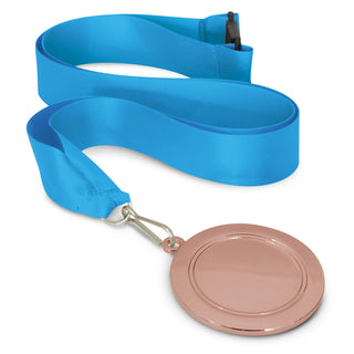 Crest Medal - 65mm (Orange) — Light Blue/Bronze