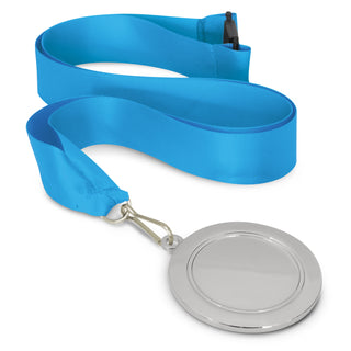 Crest Medal - 65mm (Purple) — Light Blue/Silver