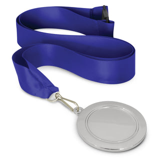 Crest Medal - 65mm (Red) — Dark Blue/Silver