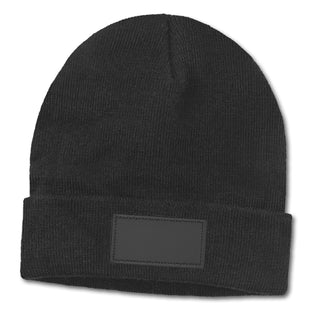 Printwear Everest Beanie with Patch (Black)