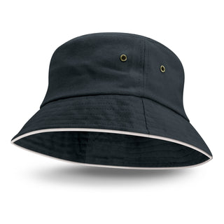 Printwear Bondi Bucket Hat - White Sandwich Trim (Navy)