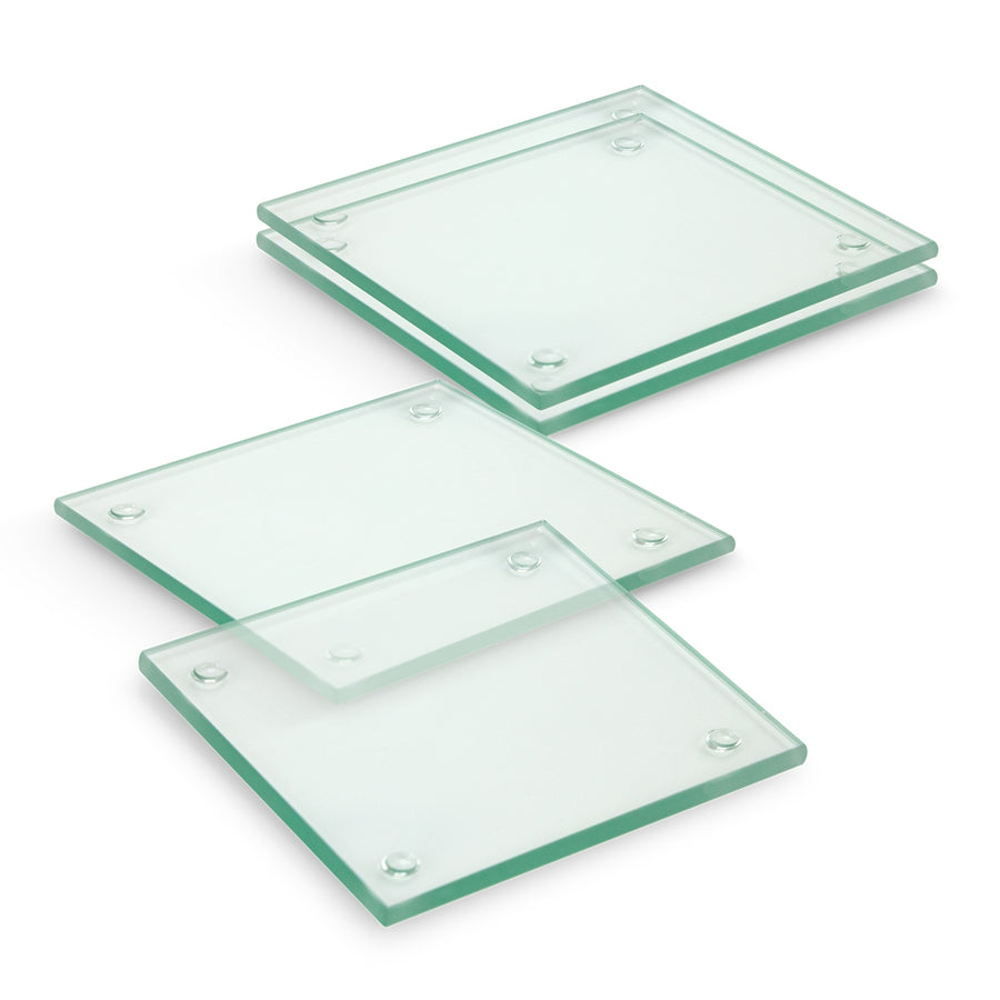 Clarity Glass Coaster - Set of 4 - Square (Clear)