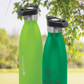 Agogo Mirage Powder Coated Vacuum Bottle - Push Button Lid (Olive)