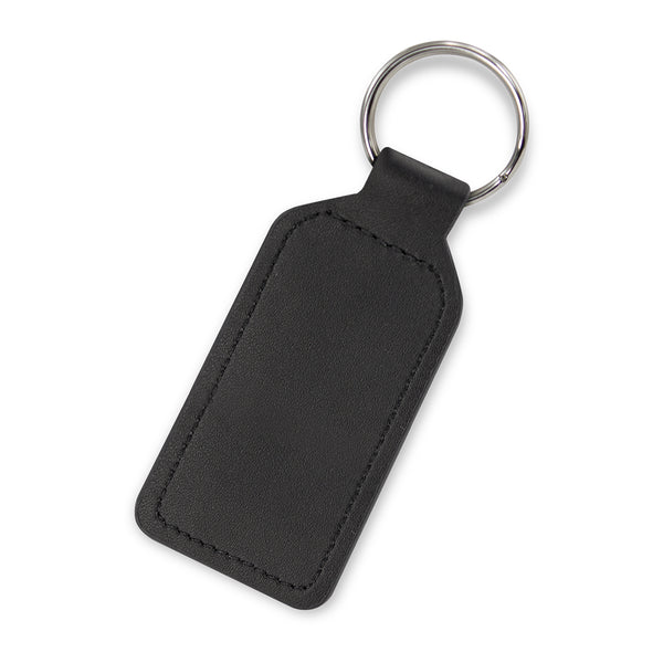 Fob Prince Leather Key Ring  - Rectangle (Black)