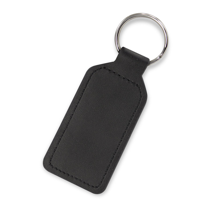Fob Prince Leather Key Ring  - Rectangle (Black)