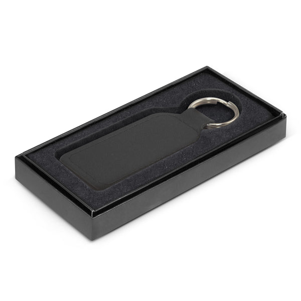 Fob Prince Leather Key Ring  - Rectangle (Black)