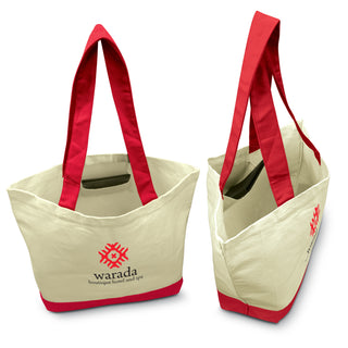 Canvas Sedona Canvas Tote Bag (Red/Natural) — Internal