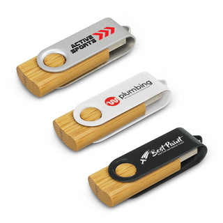 Agogo Helix 4GB Bamboo Flash Drive (Dark Blue/Natural)