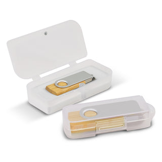 Cipher 4GB Bamboo Flash Drive (Yellow/Natural) — Case