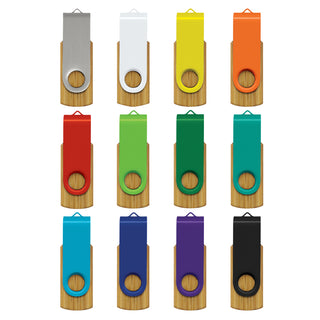 Cipher 4GB Bamboo Flash Drive (Teal/Natural) — Colour Range