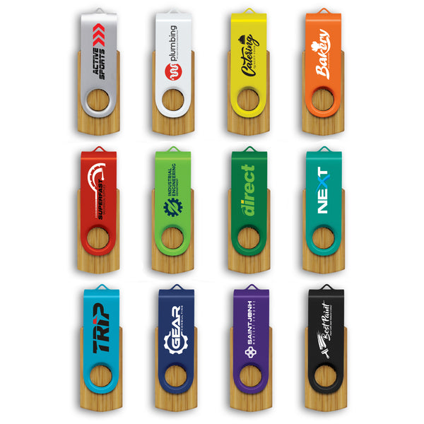 Cipher 4GB Bamboo Flash Drive (Orange/Natural)