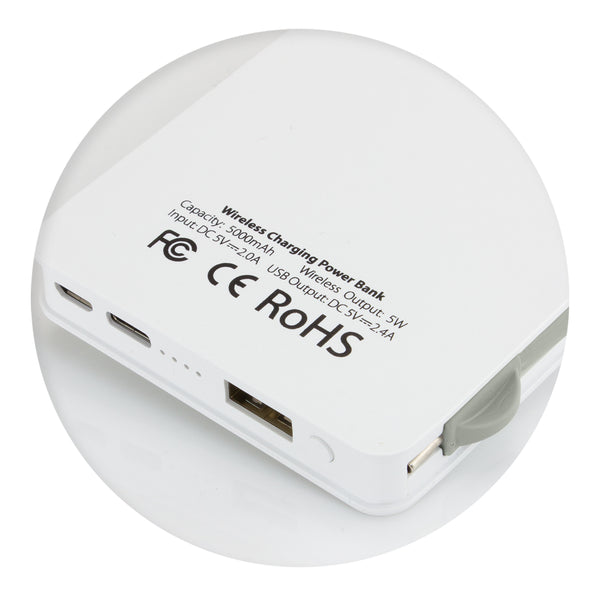 Vector 5k Wireless Charging Power Bank (White)