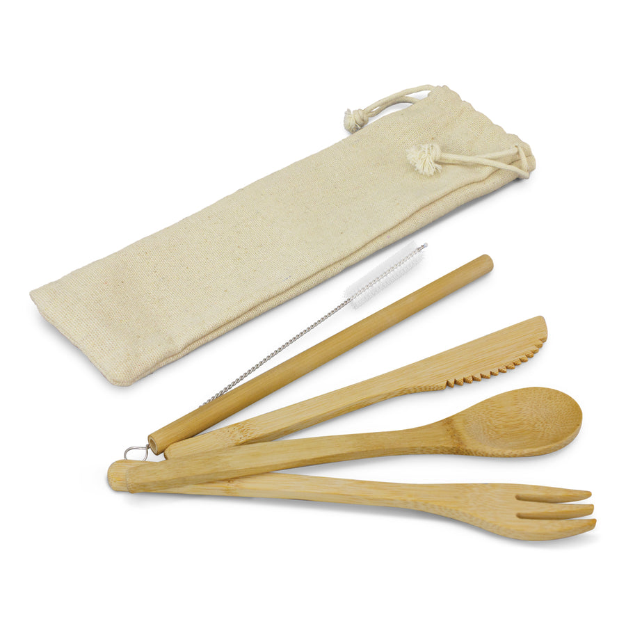 Organic Bamboo Cutlery Set (Natural)