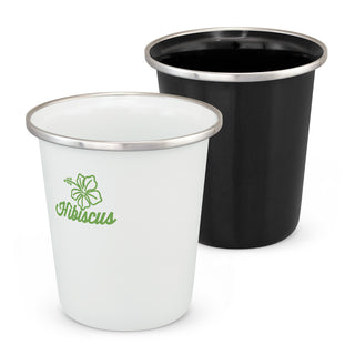 Agogo Bendigo Enamel Tumbler (Black with Silver Trim)