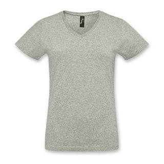 SOLS Imperial Womens V Neck T-Shirt (Grey Melange)