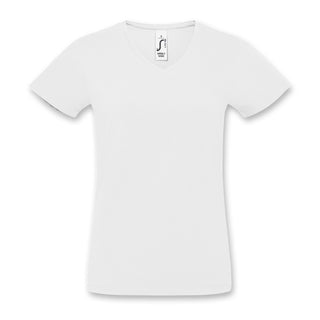 SOLS Imperial Womens V Neck T-Shirt (White)