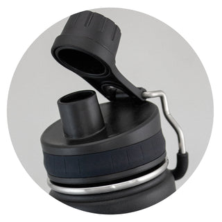Swiss Peak Vacuum Bottle (Black) — Lid Detail