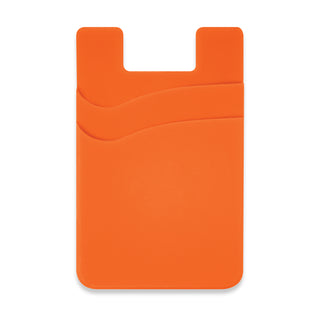 Cipher Dual Silicone Phone Wallet (Navy) — Orange