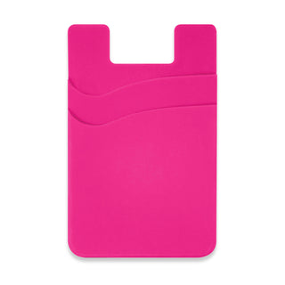 Cipher Dual Silicone Phone Wallet (Black) — Pink