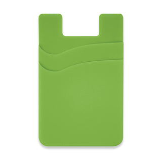 Cipher Dual Silicone Phone Wallet (White) — Bright Green