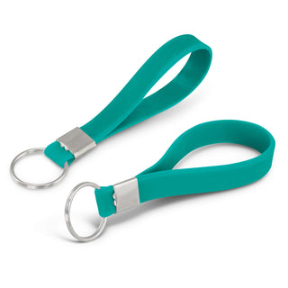 Flex Silicone Key Ring (Navy) — Teal