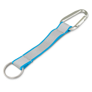 Bright Reflector Key Ring (White) — Light Blue