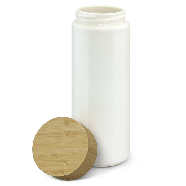 Basin Double Wall Ceramic Bottle (White/Natural)