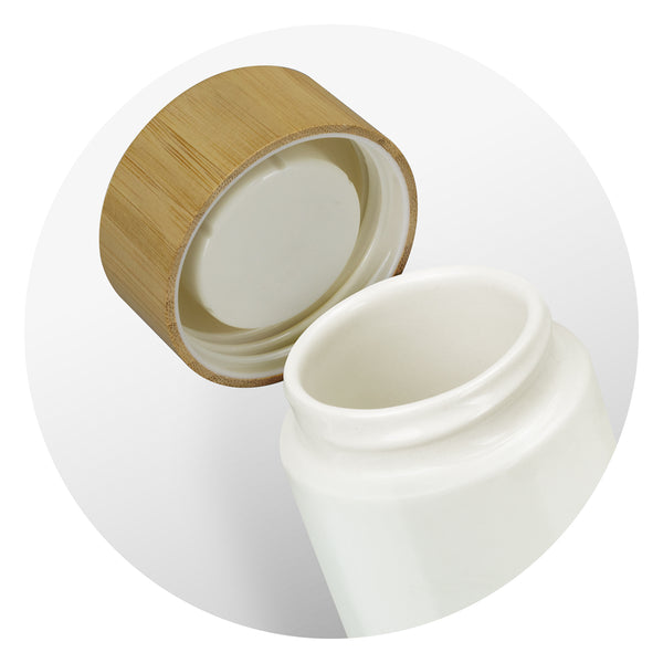 Basin Double Wall Ceramic Bottle (White/Natural)