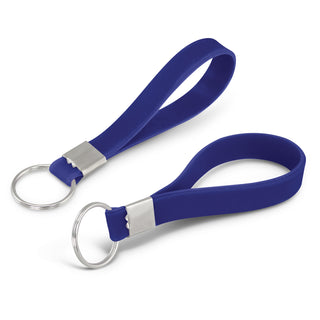 Agogo Silicone Key Ring - Debossed (Dark Blue)