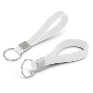 Agogo Silicone Key Ring - Debossed (White)