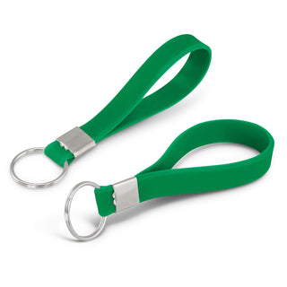 Agogo Silicone Key Ring - Debossed (Dark Green)