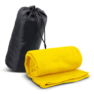 Agogo Glasgow Fleece Blanket in Carry Bag (Yellow)