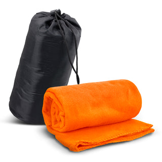 Agogo Glasgow Fleece Blanket in Carry Bag (Orange)