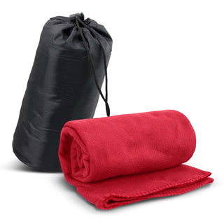 Agogo Glasgow Fleece Blanket in Carry Bag (Red)