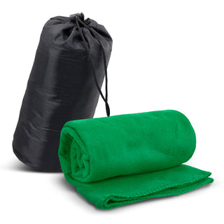 Agogo Glasgow Fleece Blanket in Carry Bag (Green)