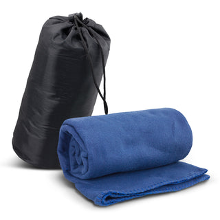 Agogo Glasgow Fleece Blanket in Carry Bag (Royal Blue)