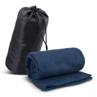 Agogo Glasgow Fleece Blanket in Carry Bag (Navy)