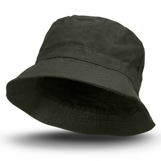 Printwear Oilskin Bucket Hat (Dark Olive)