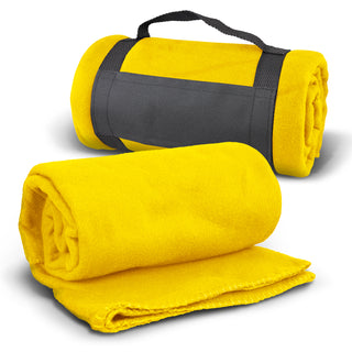 Agogo Glasgow Fleece Blanket with Strap (Yellow)