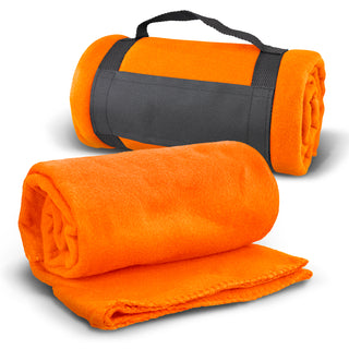 Agogo Glasgow Fleece Blanket with Strap (Orange)