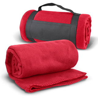 Agogo Glasgow Fleece Blanket with Strap (Red)