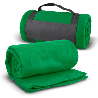 Agogo Glasgow Fleece Blanket with Strap (Green)